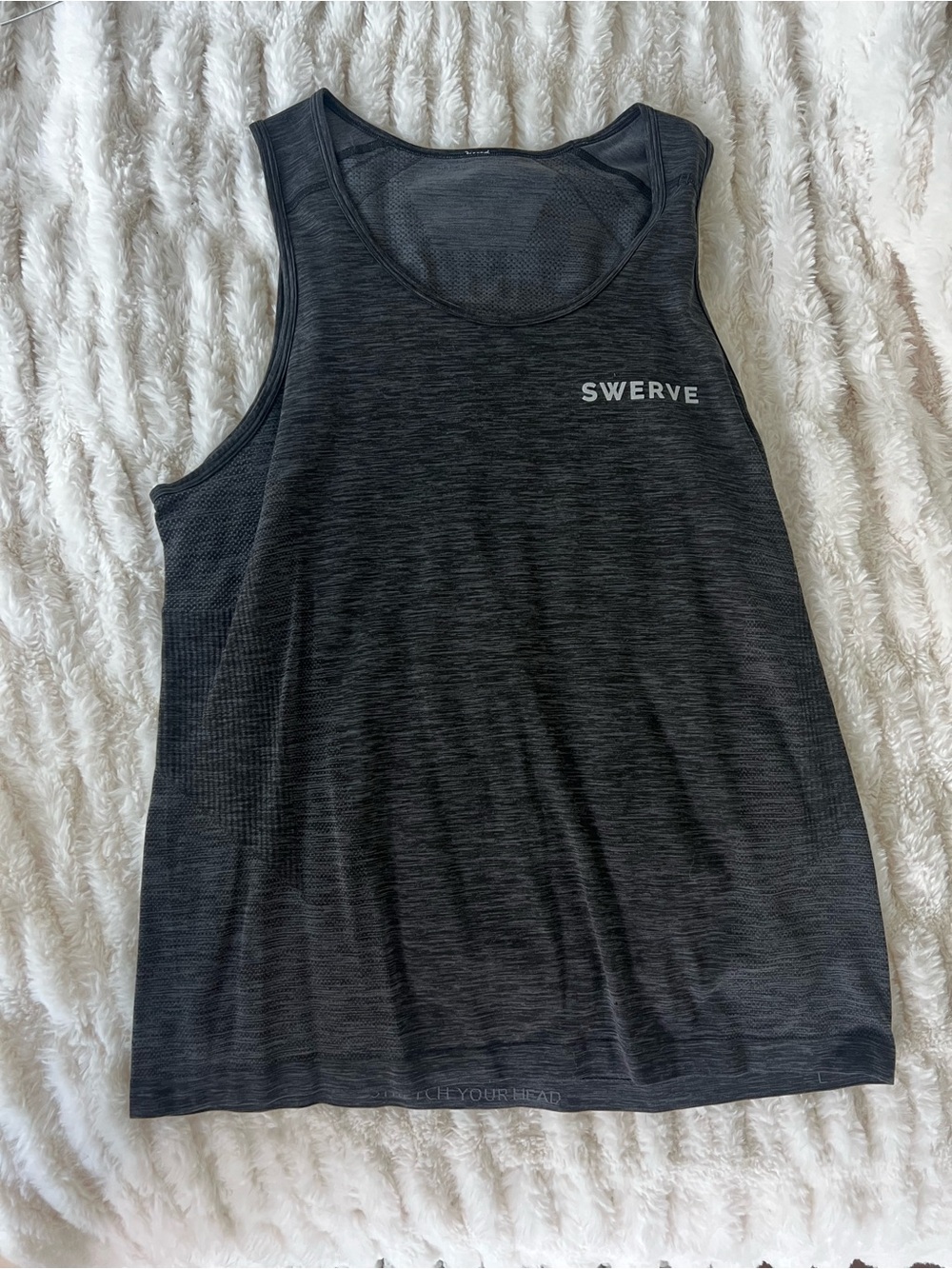 Men Lululemon “Swerve” Black Athletic Tank Top gently used Sz L